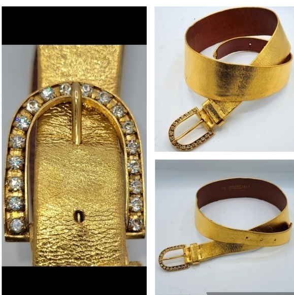 Vintage Gold Waist Best With Jeweled Buckle Size 26 - Picture 12 of 12